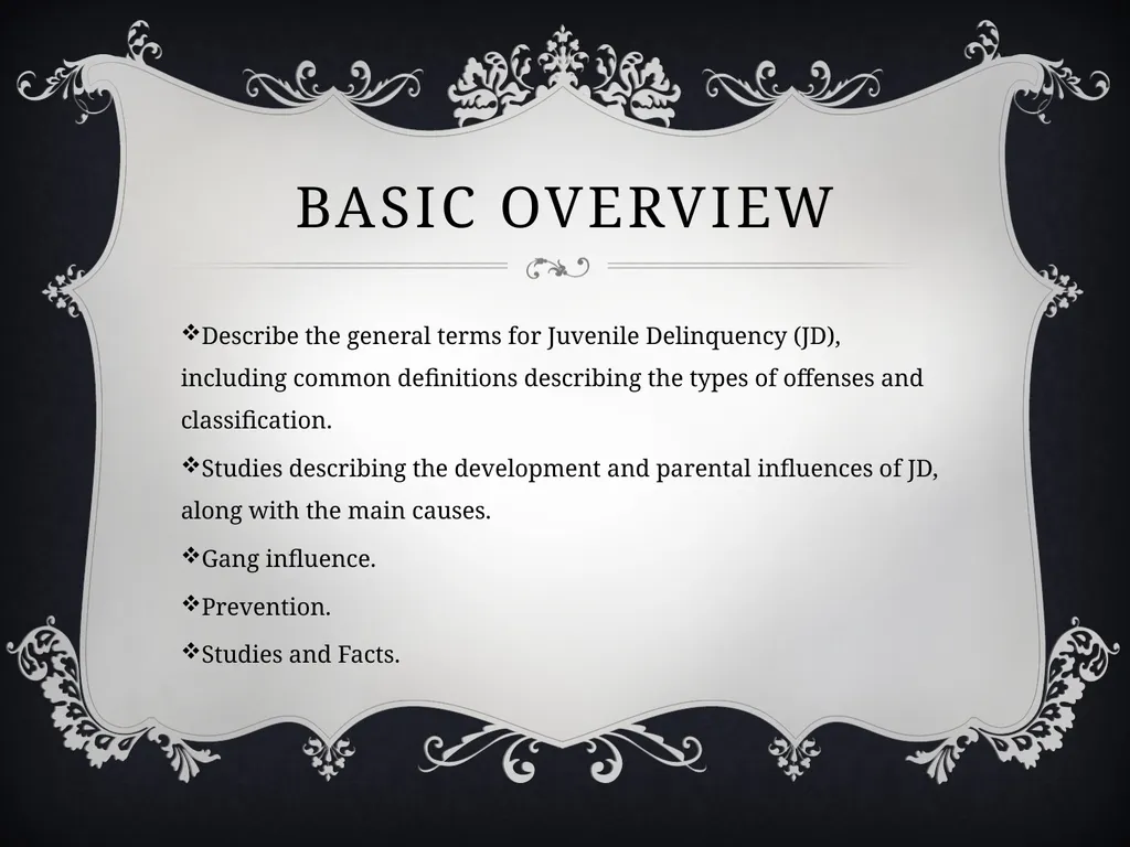 Juvenile delinquency By: The Second Group (hold - slide 2 of 22