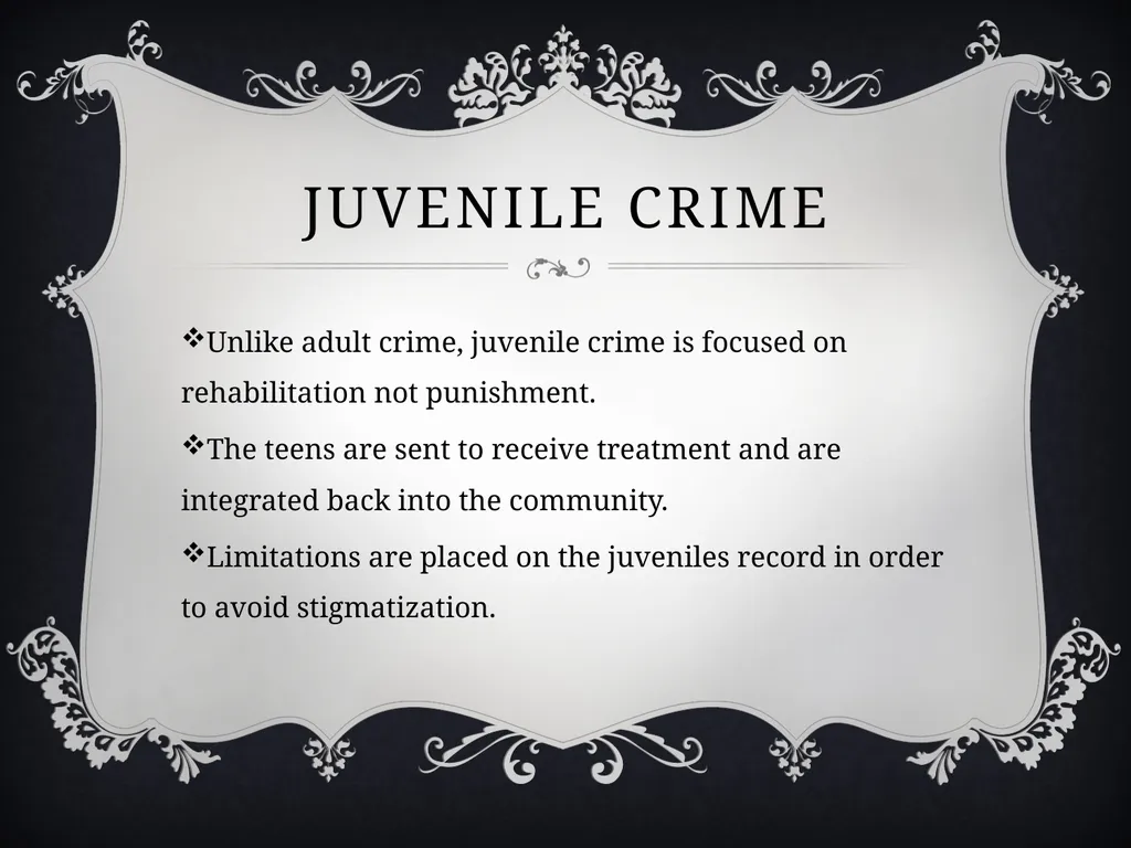 Juvenile delinquency By: The Second Group (hold - slide 18 of 22