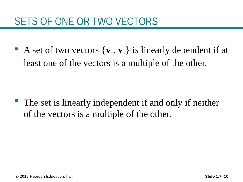 © 2016 Pearson Education, Inc. Linear Equations in - slide 10 of 20