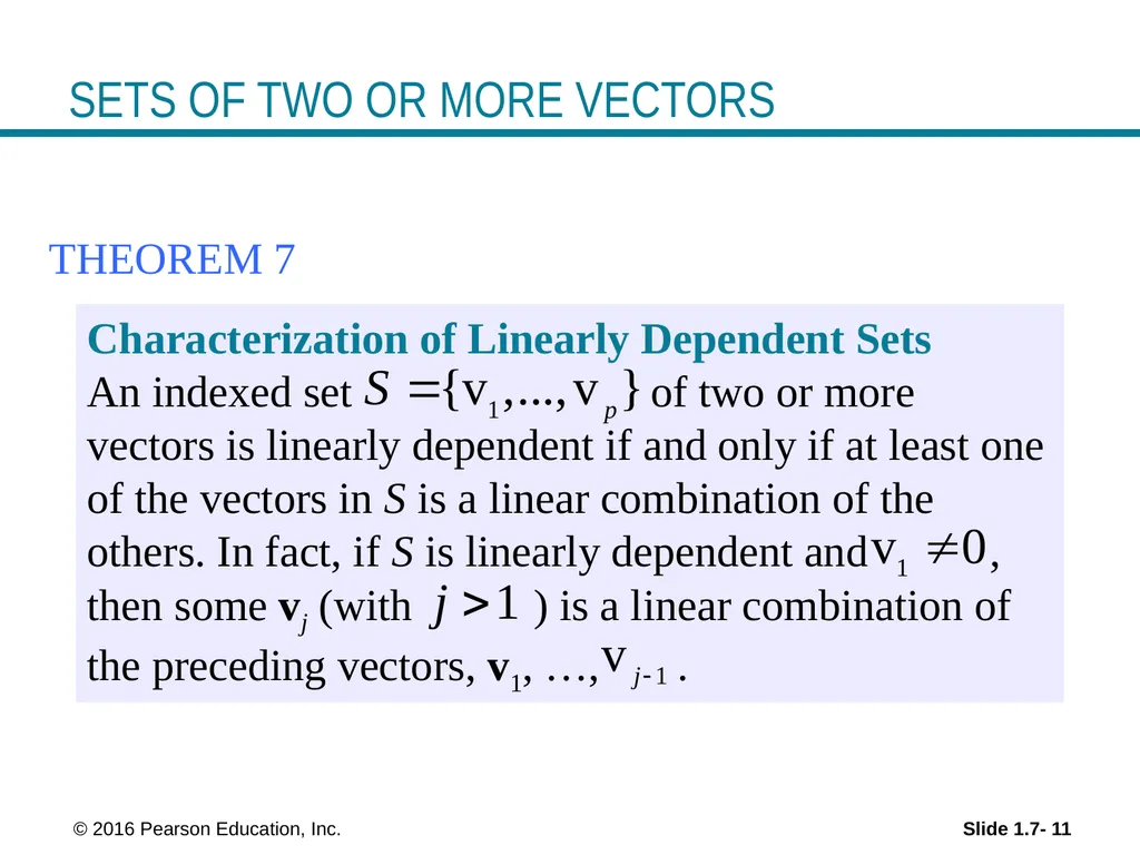 © 2016 Pearson Education, Inc. Linear Equations in - slide 11 of 20