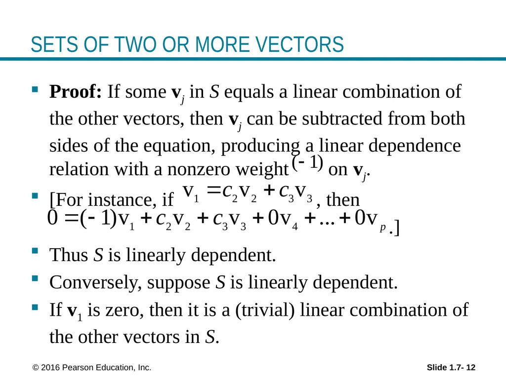 © 2016 Pearson Education, Inc. Linear Equations in - slide 12 of 20