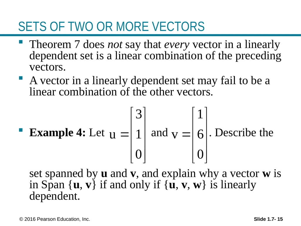 © 2016 Pearson Education, Inc. Linear Equations in - slide 15 of 20