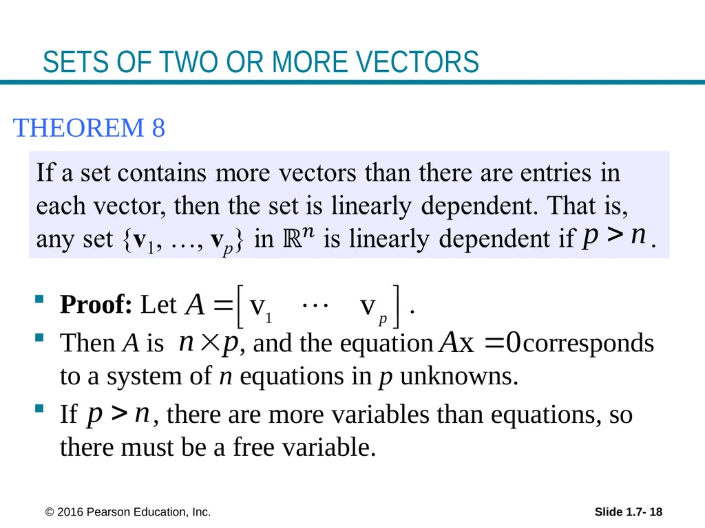© 2016 Pearson Education, Inc. Linear Equations in - slide 18 of 20