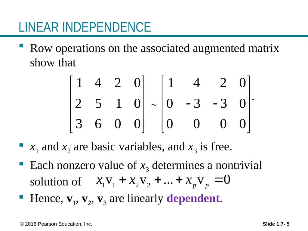 © 2016 Pearson Education, Inc. Linear Equations in - slide 5 of 20