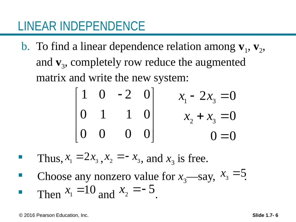 © 2016 Pearson Education, Inc. Linear Equations in - slide 6 of 20