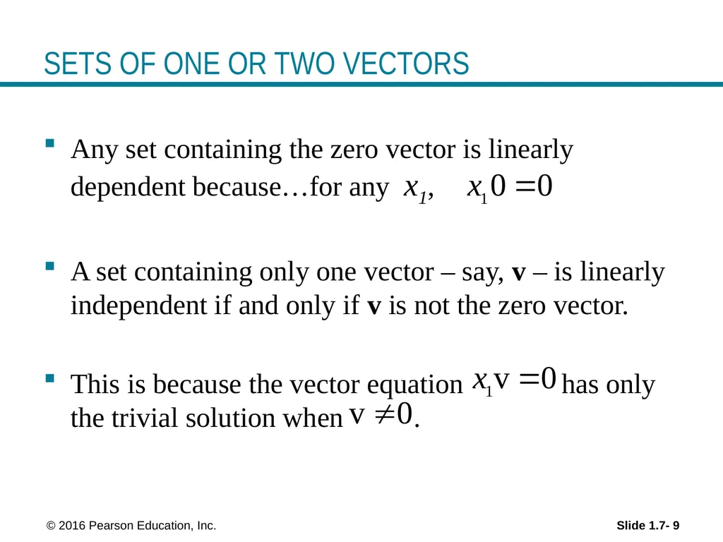 © 2016 Pearson Education, Inc. Linear Equations in - slide 9 of 20