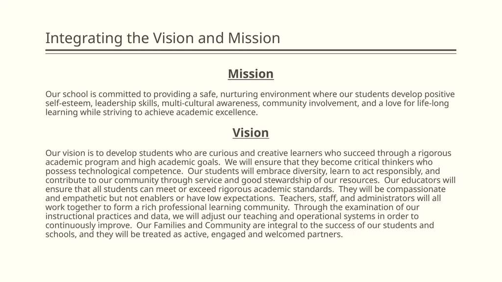 Curriculum Integration to promote student outcomes - slide 7 of 12