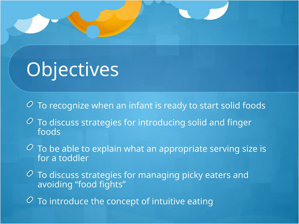Infant and Toddler Nutrition Continuity Clinic - slide 2 of 22