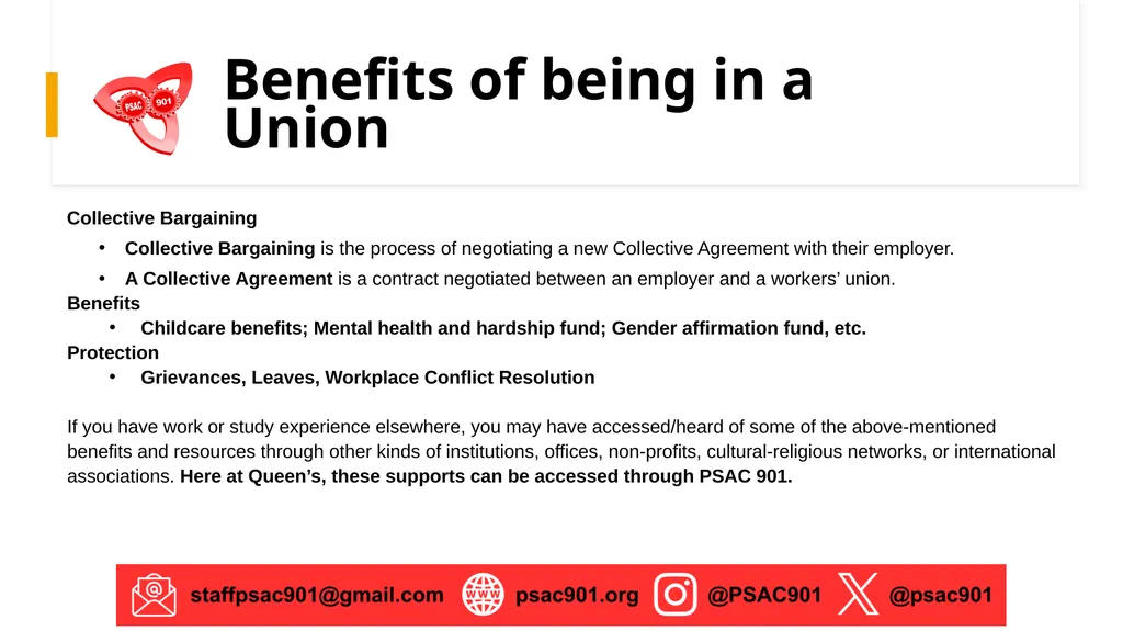 PSAC 901 Member Orientation The Union of Graduate - slide 3 of 14