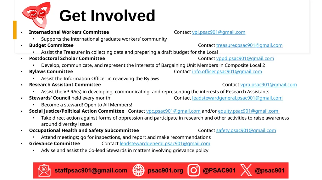PSAC 901 Member Orientation The Union of Graduate - slide 12 of 14