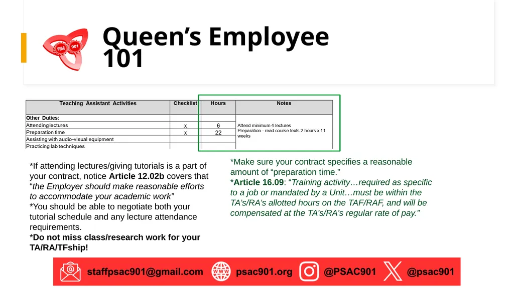 PSAC 901 Member Orientation The Union of Graduate - slide 9 of 14