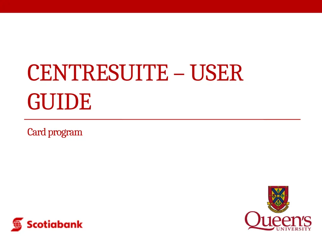 CentreSuite – User Guide Card program Why the - slide 1 of 18