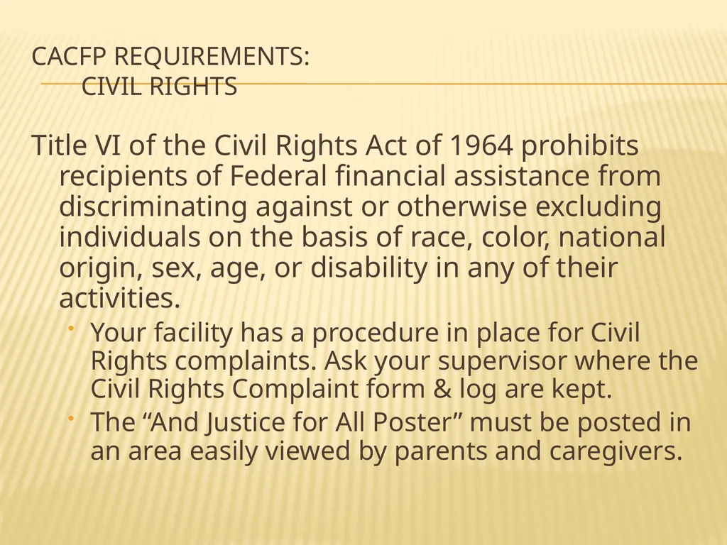 CACFP Child Care Center STAFF Training Civil - slide 3 of 32