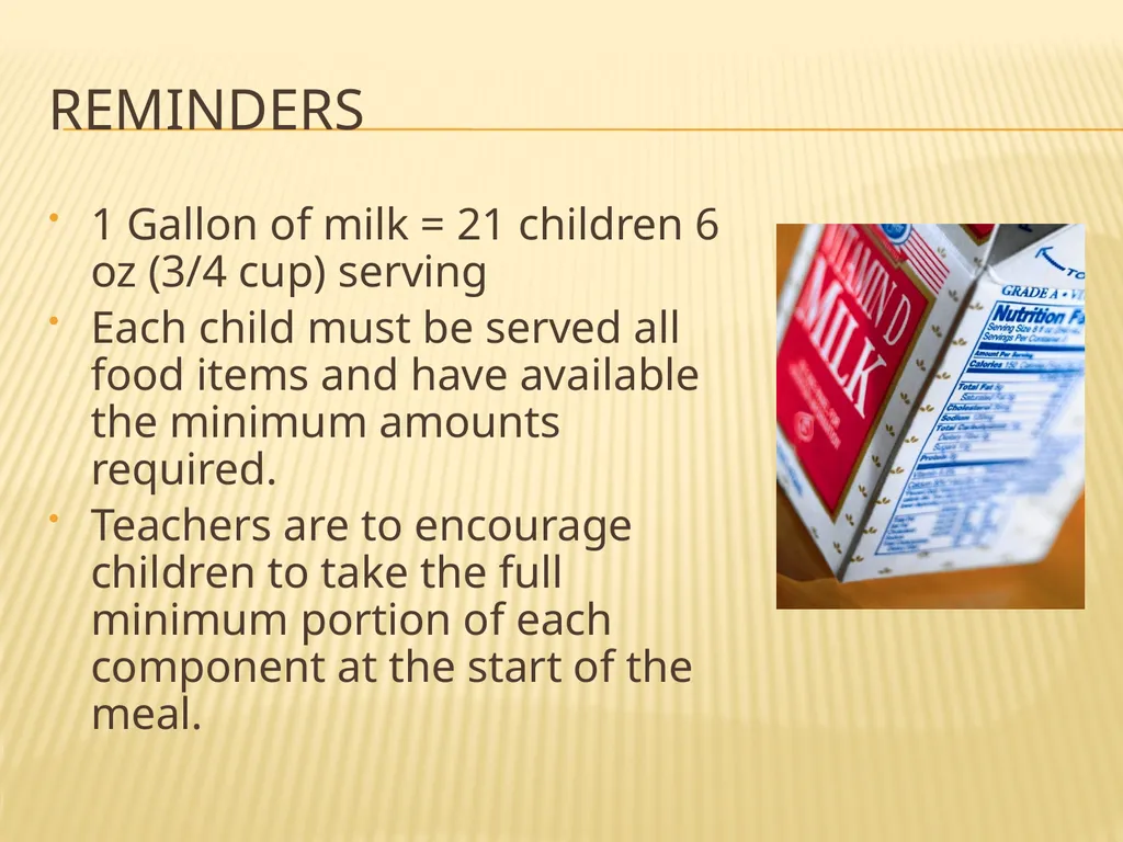 CACFP Child Care Center STAFF Training Civil - slide 25 of 32