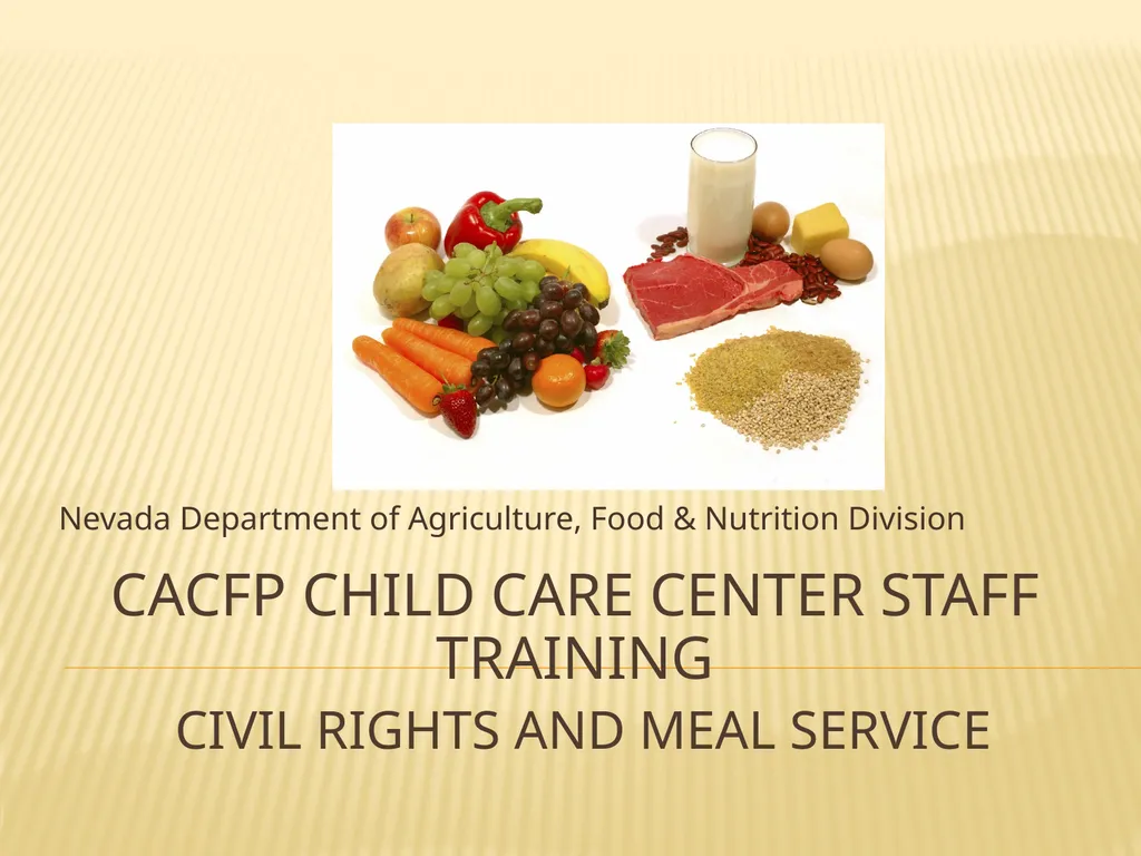 CACFP Child Care Center STAFF Training Civil