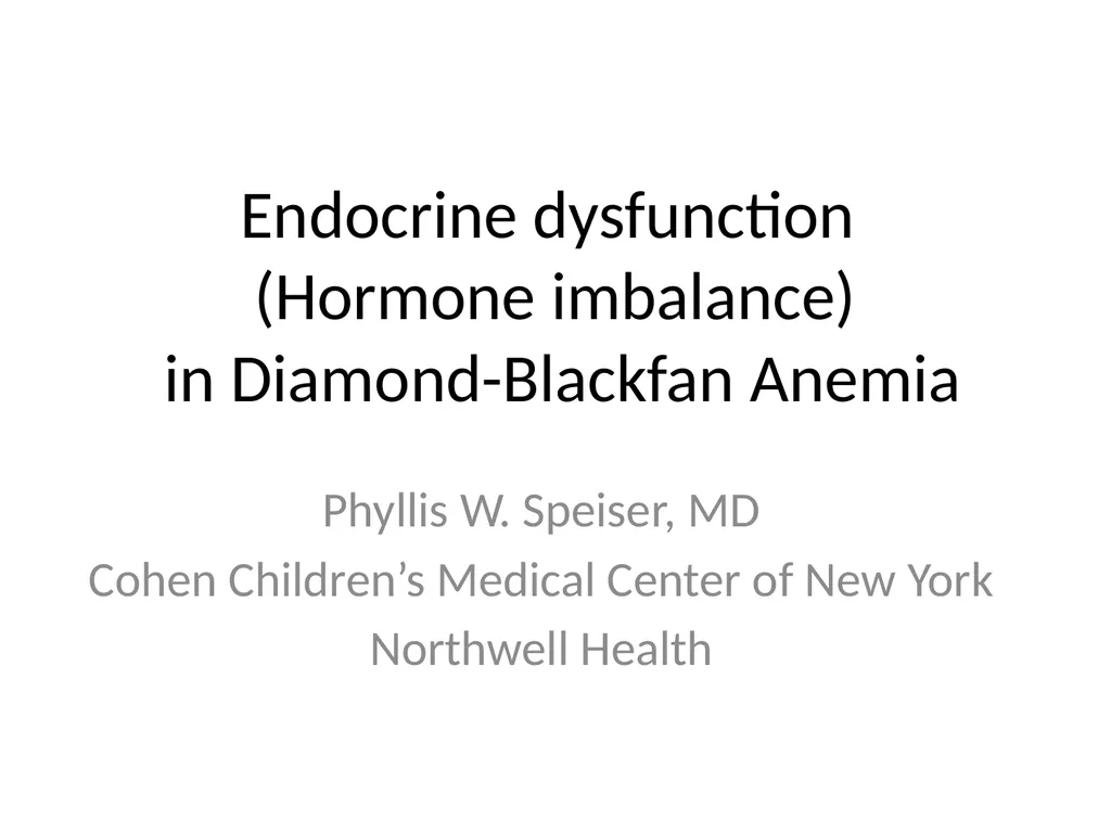 Endocrine dysfunction (Hormone imbalance) in - slide 1 of 37