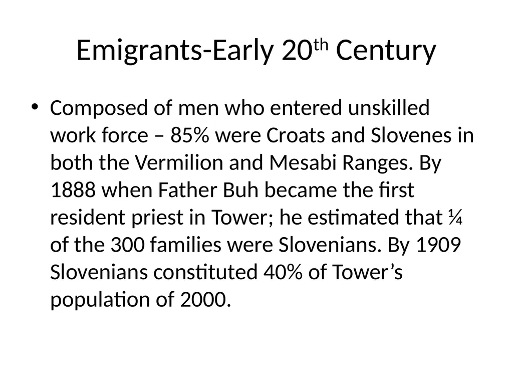 SLOVENIAN IMMIGRATION TO THE MINNESOTA IRON RANGE - slide 13 of 50