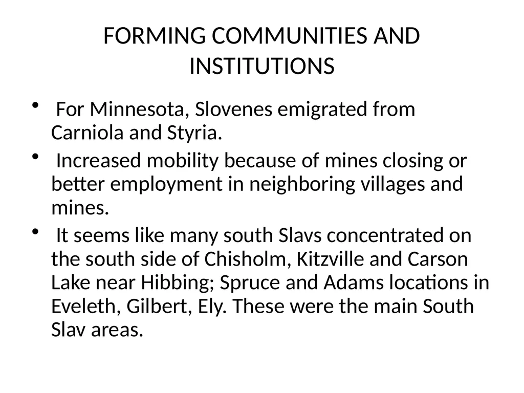 SLOVENIAN IMMIGRATION TO THE MINNESOTA IRON RANGE - slide 22 of 50