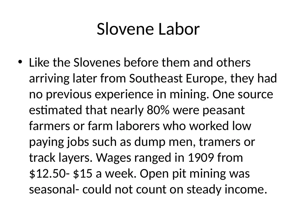 SLOVENIAN IMMIGRATION TO THE MINNESOTA IRON RANGE - slide 20 of 50