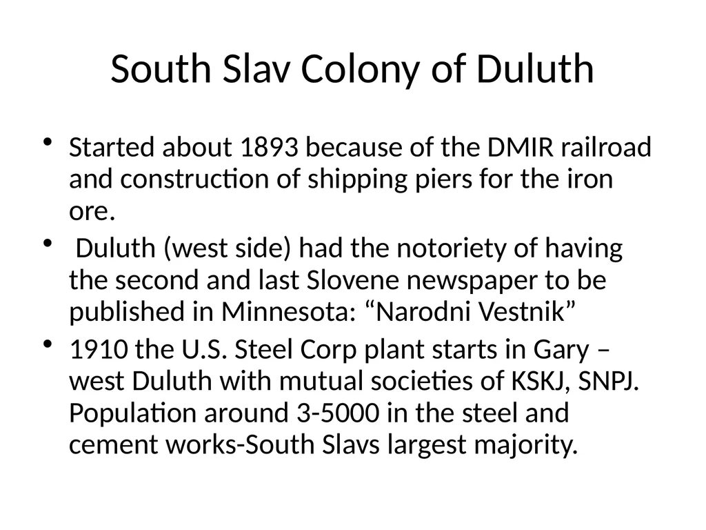 SLOVENIAN IMMIGRATION TO THE MINNESOTA IRON RANGE - slide 29 of 50