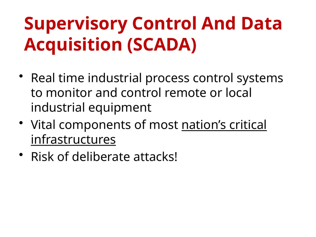 Supervisory Control and Data Acquisition (SCADA) - slide 3 of 32