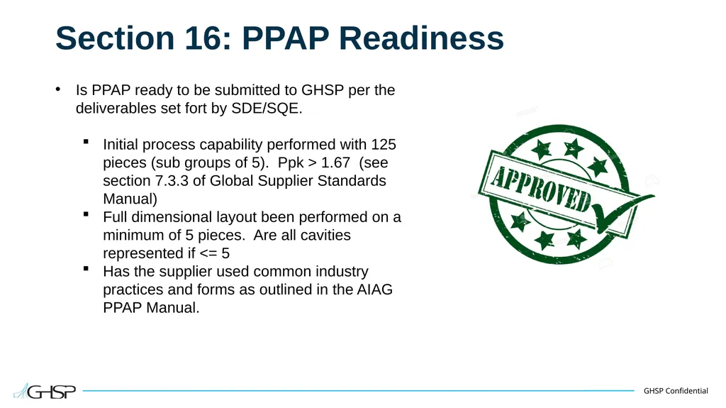 Supplier Training – APQP/PSO Purpose To understand - slide 19 of 22