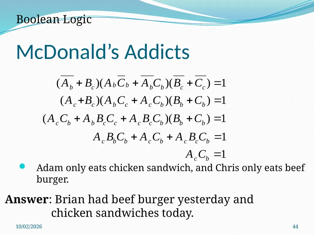 Logic Puzzles What can we learn from them? - slide 44 of 46