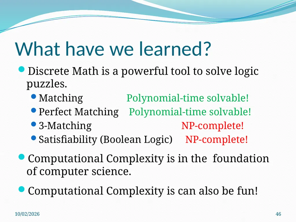 Logic Puzzles What can we learn from them? - slide 46 of 46