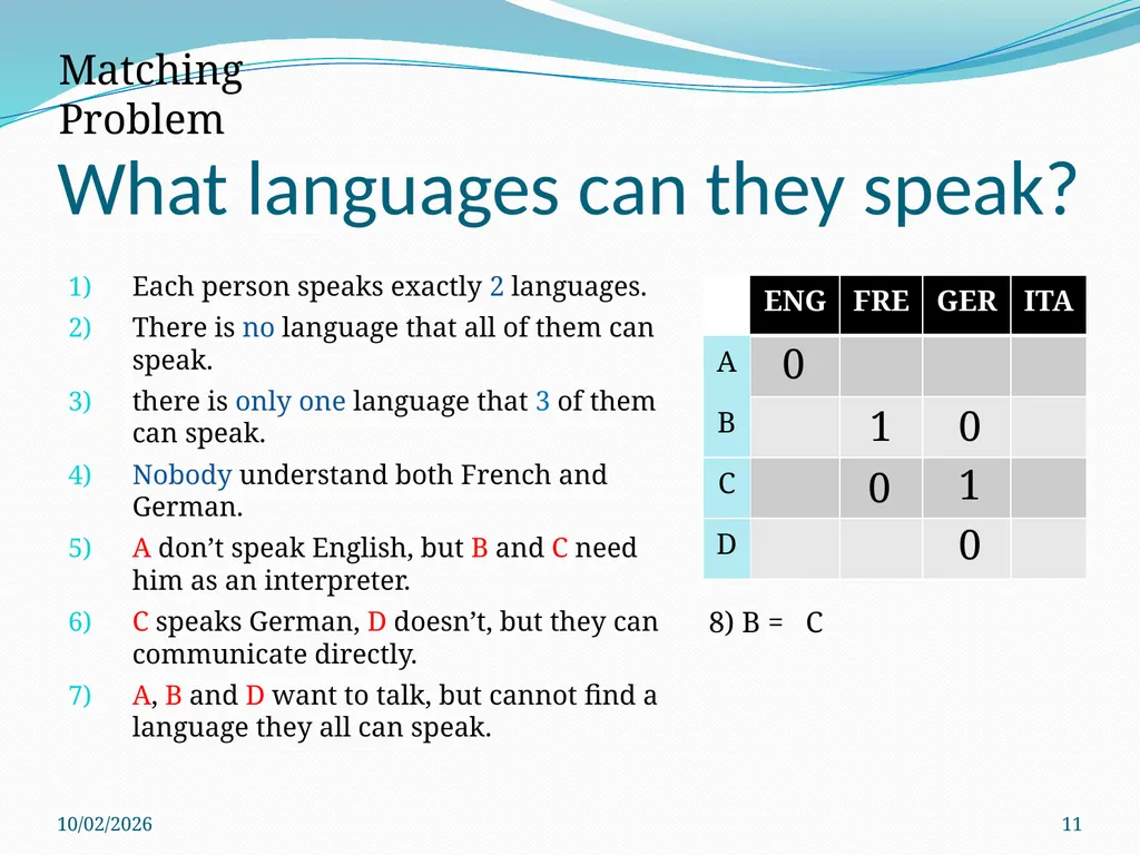 Logic Puzzles What can we learn from them? - slide 11 of 46