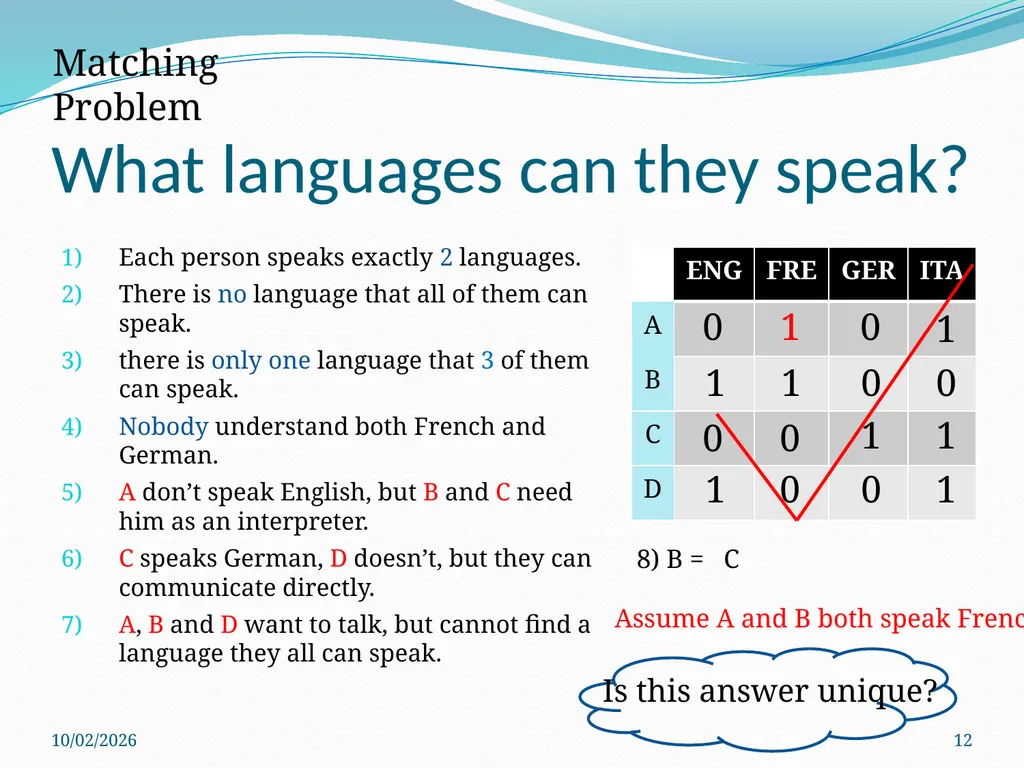 Logic Puzzles What can we learn from them? - slide 12 of 46