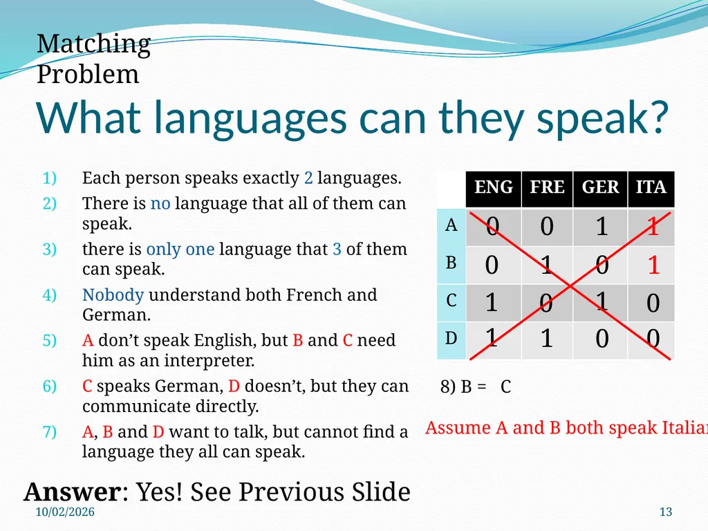 Logic Puzzles What can we learn from them? - slide 13 of 46