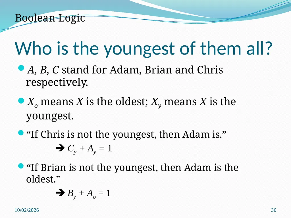 Logic Puzzles What can we learn from them? - slide 36 of 46