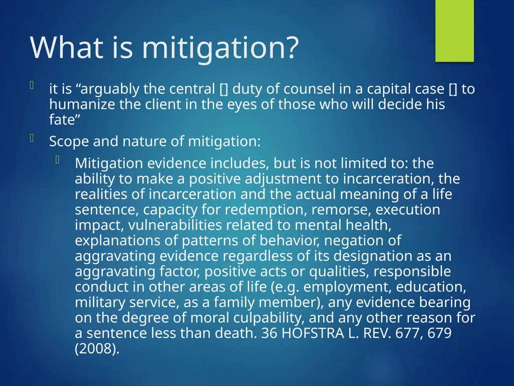 An introduction to mitigation: a defendant’s - slide 3 of 40