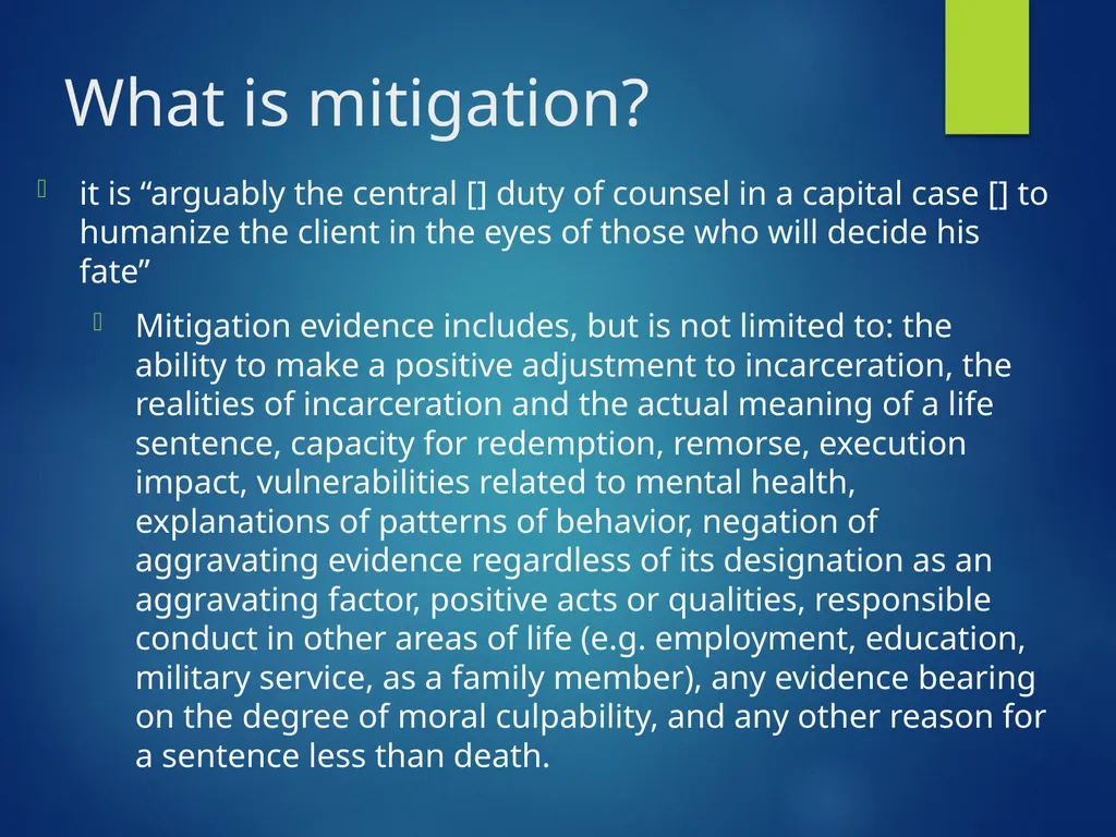 An introduction to mitigation: a defendant’s - slide 4 of 40