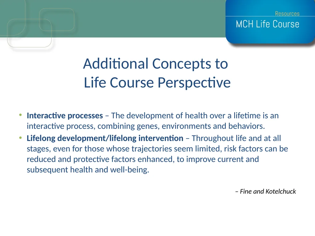 Life Course Model as an Organizational Framework - slide 22 of 25
