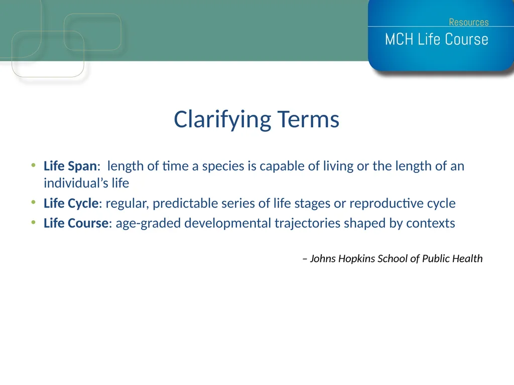 Life Course Model as an Organizational Framework - slide 3 of 25