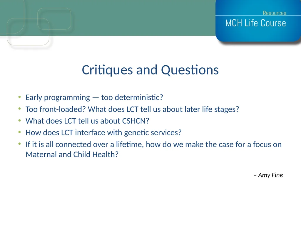 Life Course Model as an Organizational Framework - slide 23 of 25