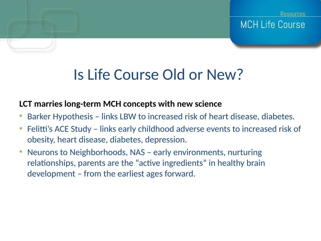 Life Course Model as an Organizational Framework - slide 18 of 25