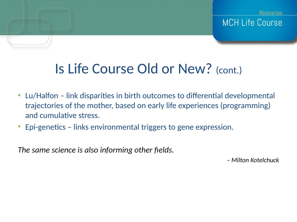 Life Course Model as an Organizational Framework - slide 19 of 25