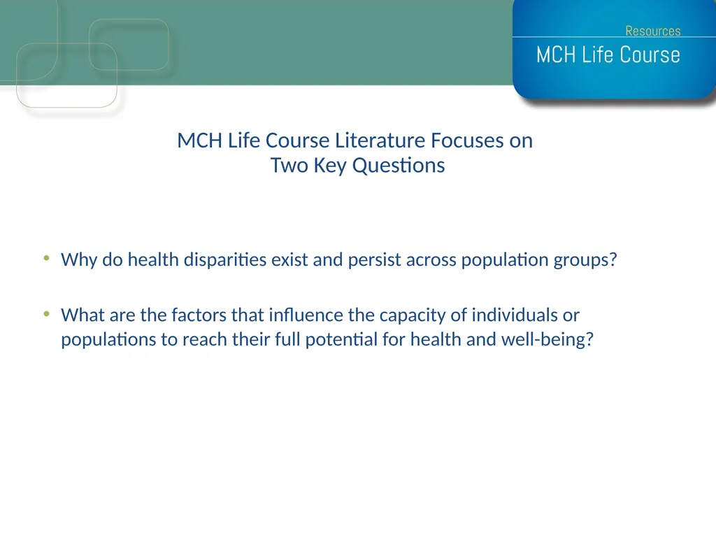 Life Course Model as an Organizational Framework - slide 21 of 25