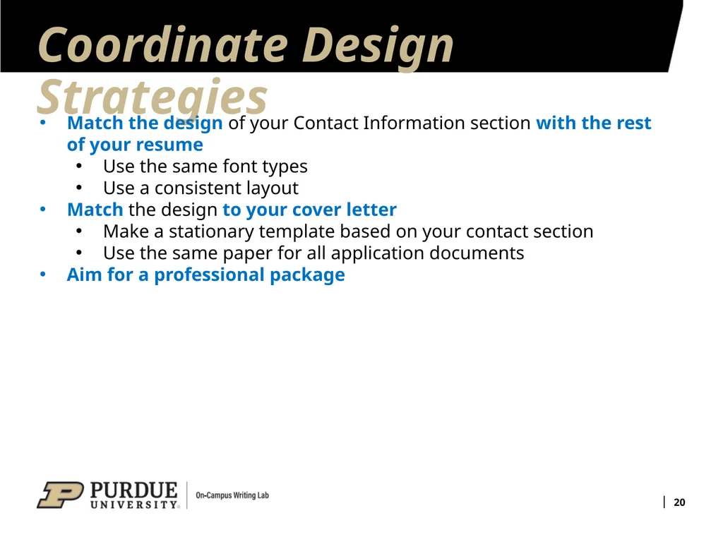 Developing Your Résumé 1 Overview of Sections 2 - slide 20 of 53