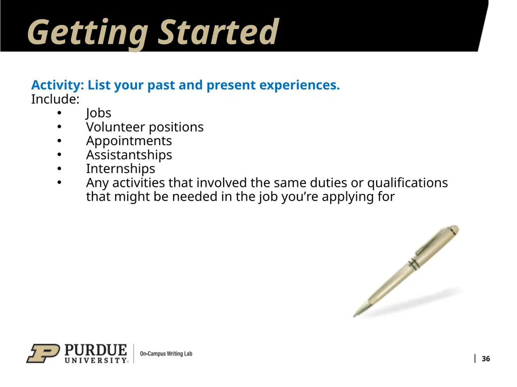 Developing Your Résumé 1 Overview of Sections 2 - slide 36 of 53
