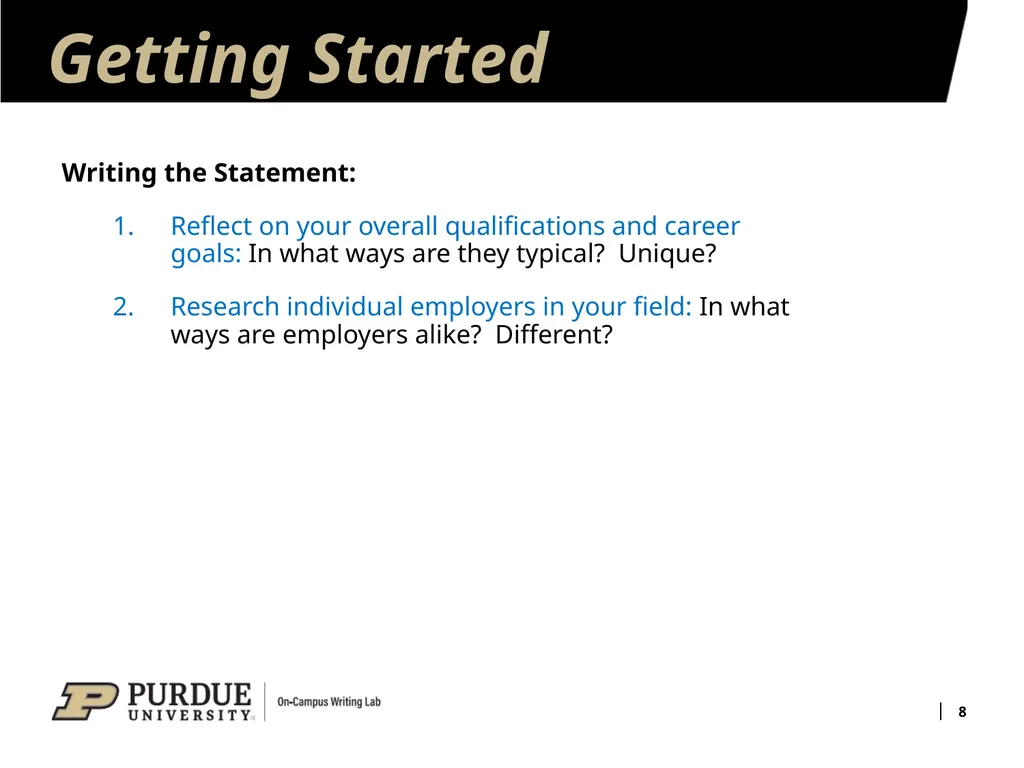 Developing Your Résumé 1 Overview of Sections 2 - slide 8 of 53