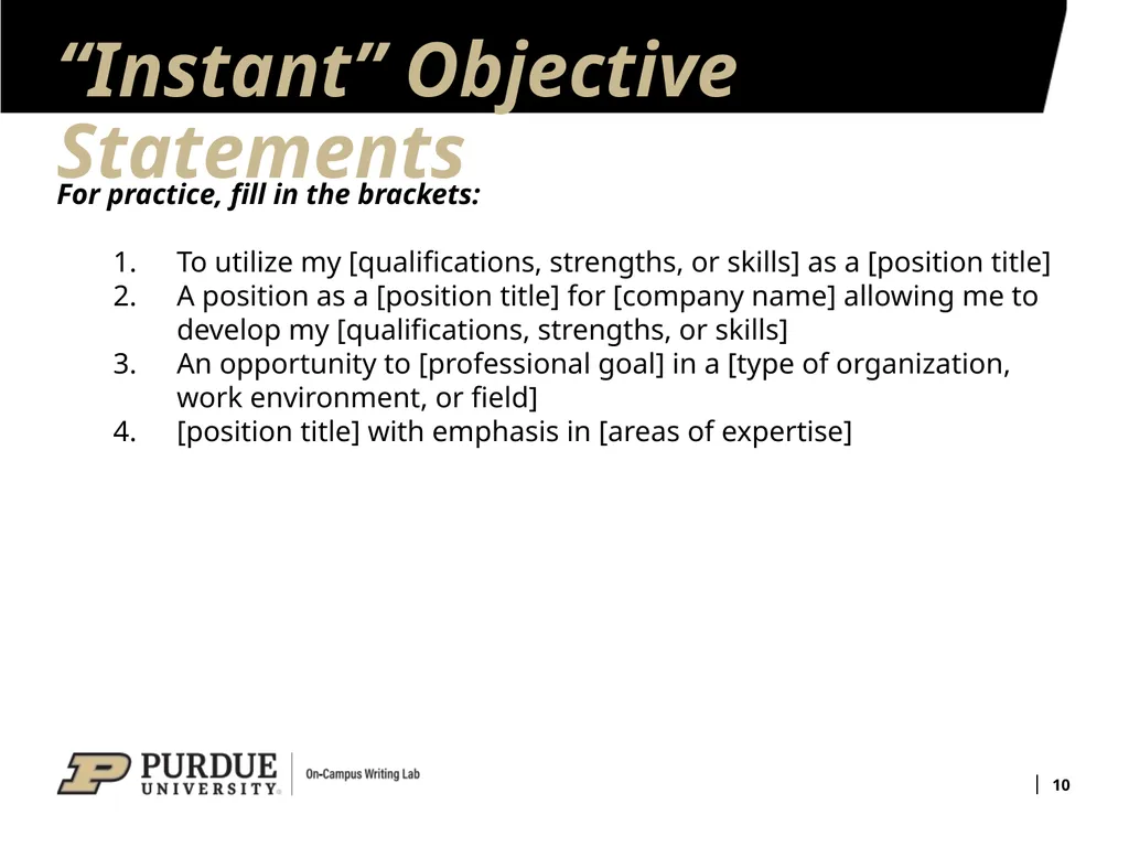 Developing Your Résumé 1 Overview of Sections 2 - slide 10 of 53