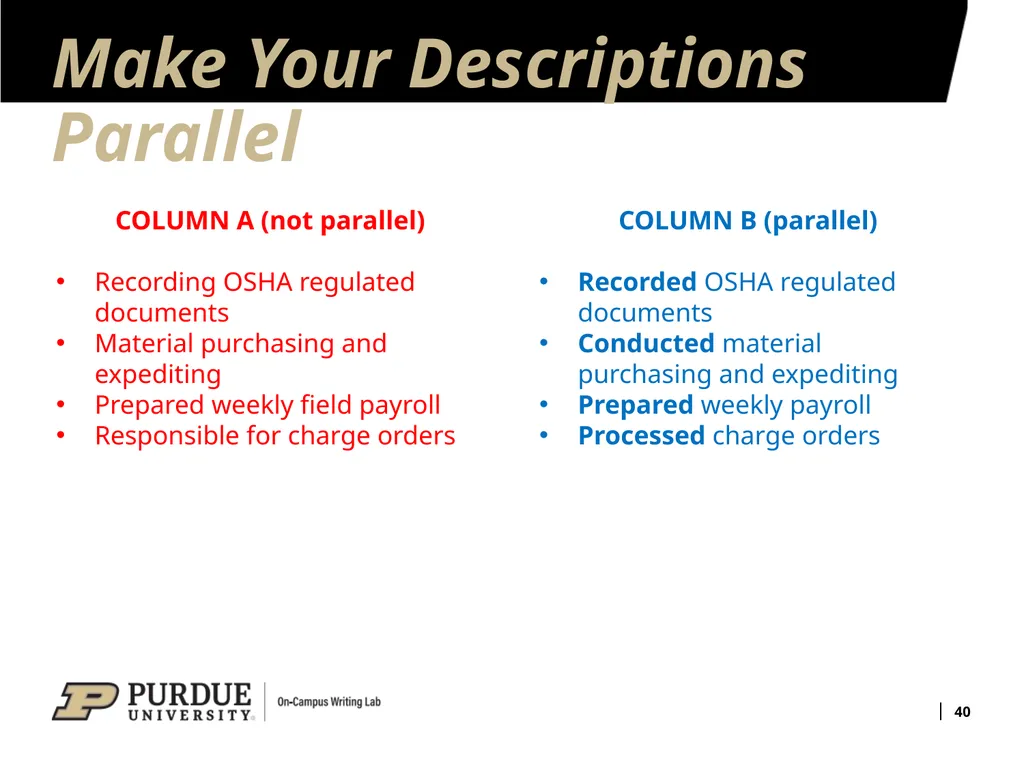Developing Your Résumé 1 Overview of Sections 2 - slide 40 of 53