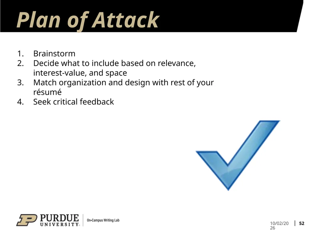 Developing Your Résumé 1 Overview of Sections 2 - slide 52 of 53