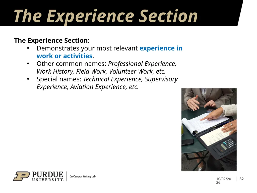Developing Your Résumé 1 Overview of Sections 2 - slide 32 of 53