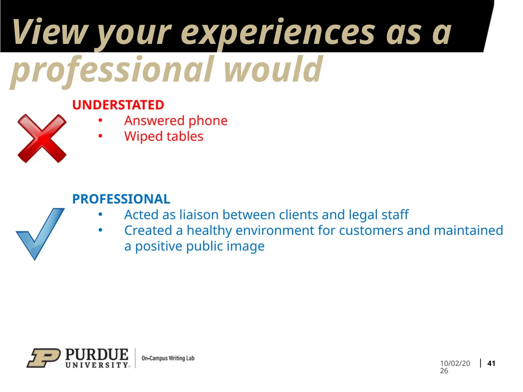 Developing Your Résumé 1 Overview of Sections 2 - slide 41 of 53