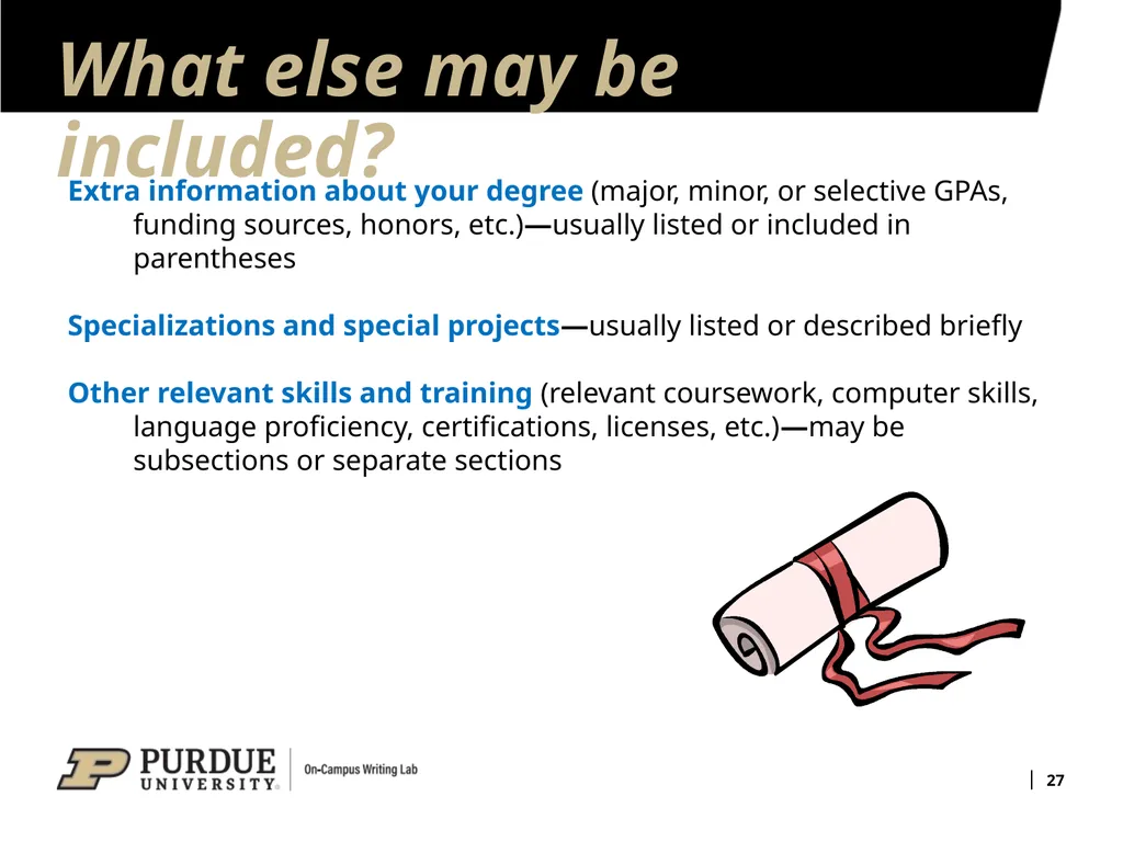 Developing Your Résumé 1 Overview of Sections 2 - slide 27 of 53