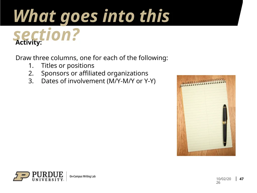 Developing Your Résumé 1 Overview of Sections 2 - slide 47 of 53